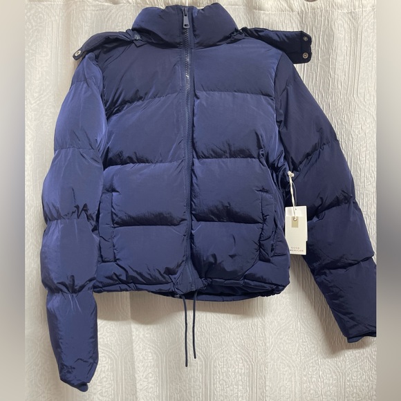 NWT Good American Blue quilted puffer jacket - Picture 4 of 6